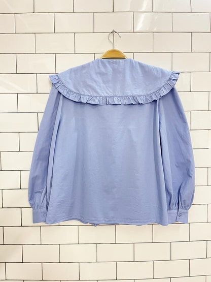zara cotton big collar blouse - good market thrift store
