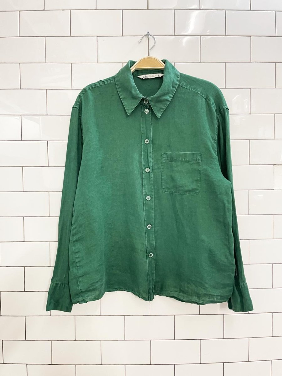 zara 100% linen shirt - good market thrift store