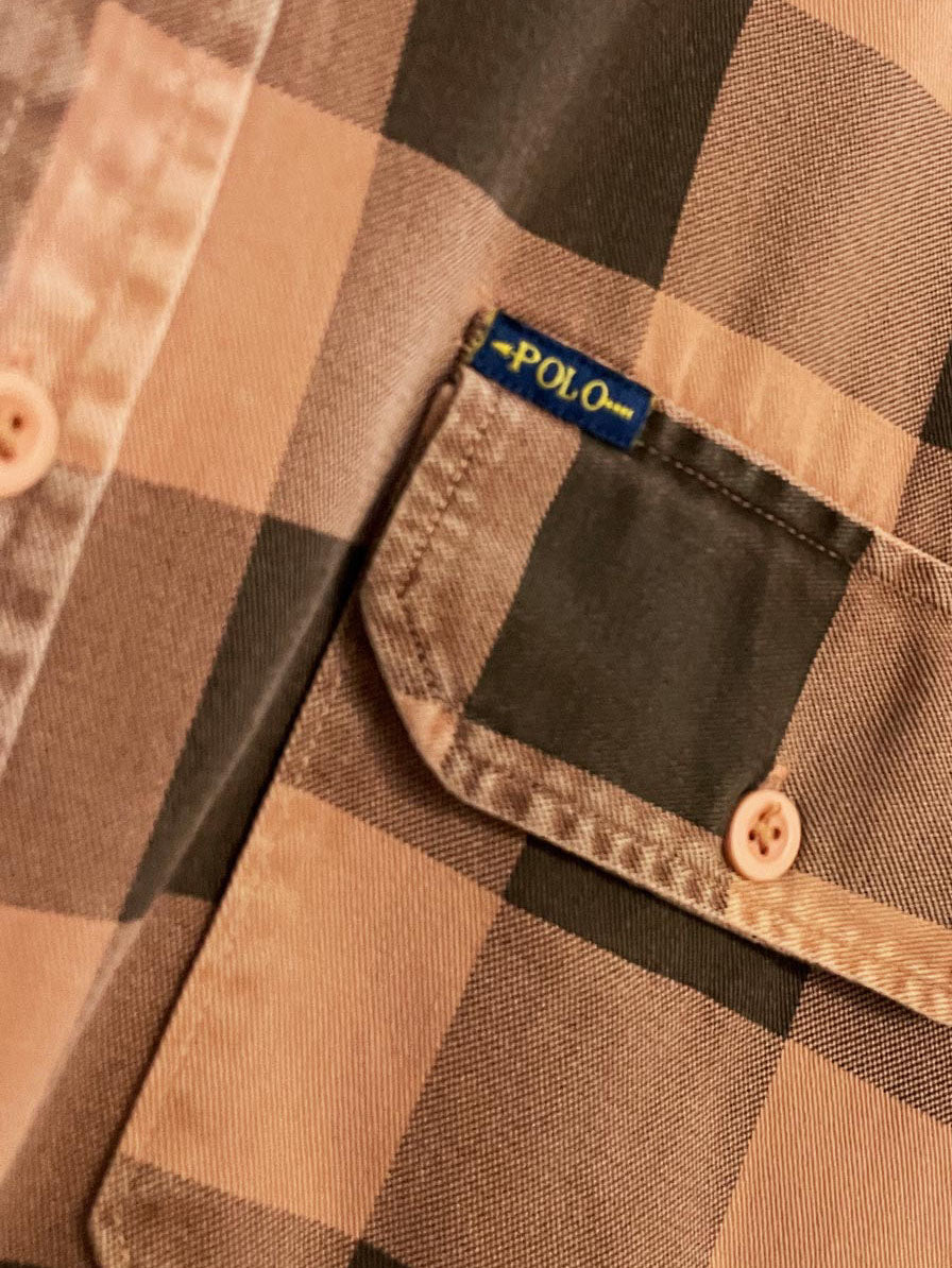 ralph lauren soft plaid full button shirt | custom fit