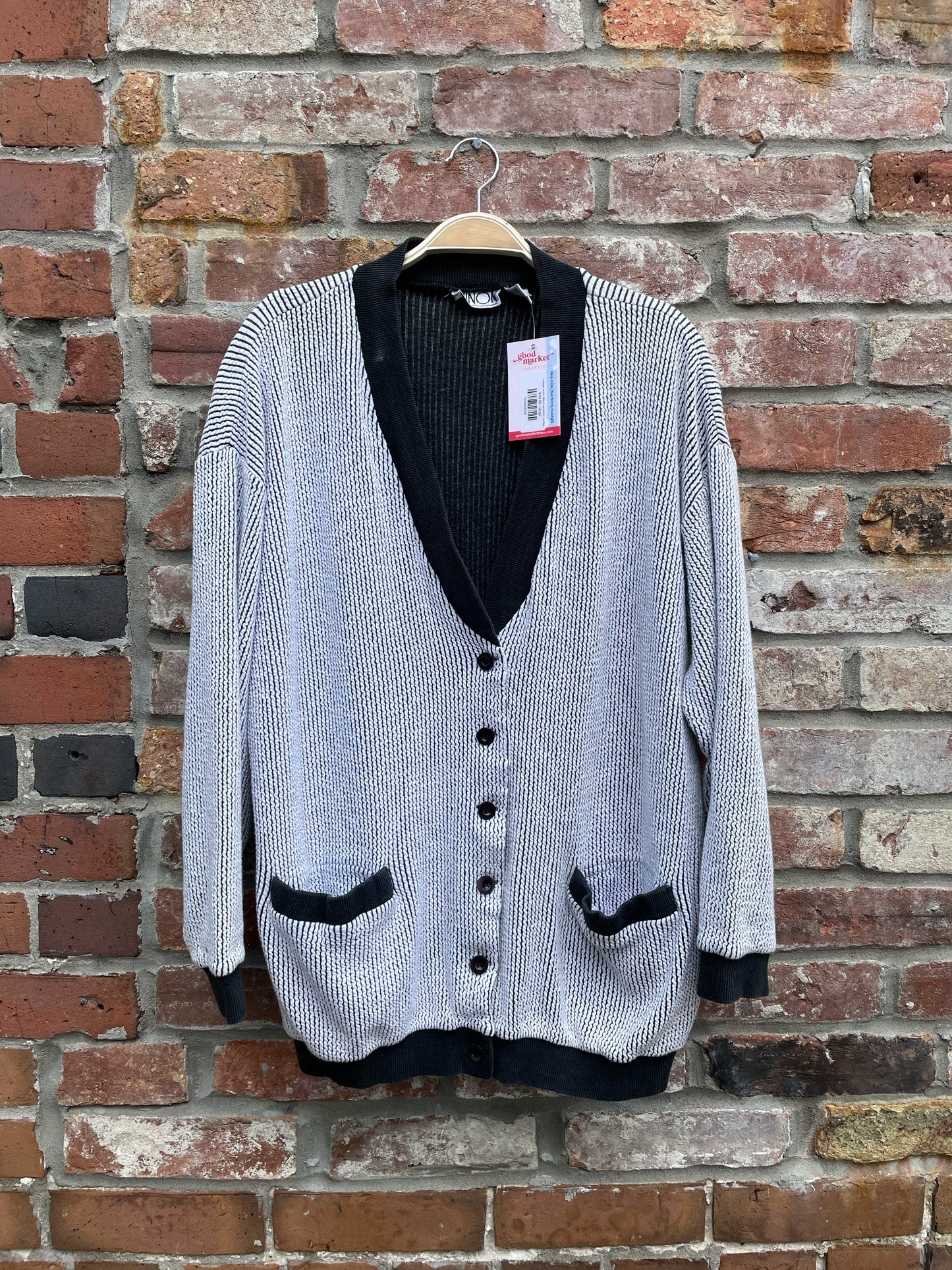 vintage ninon ribbed sweatshirt cardigan