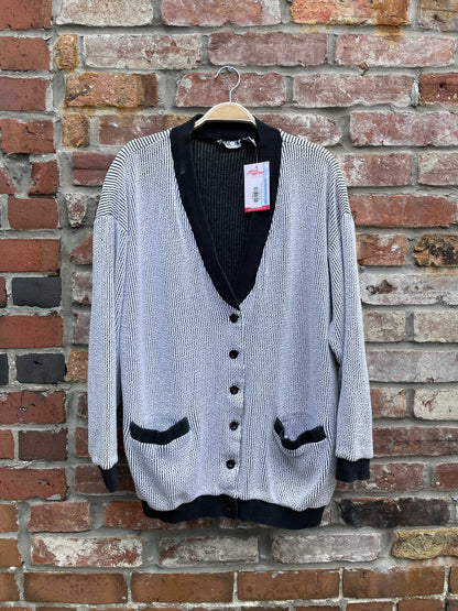 vintage ninon ribbed sweatshirt cardigan