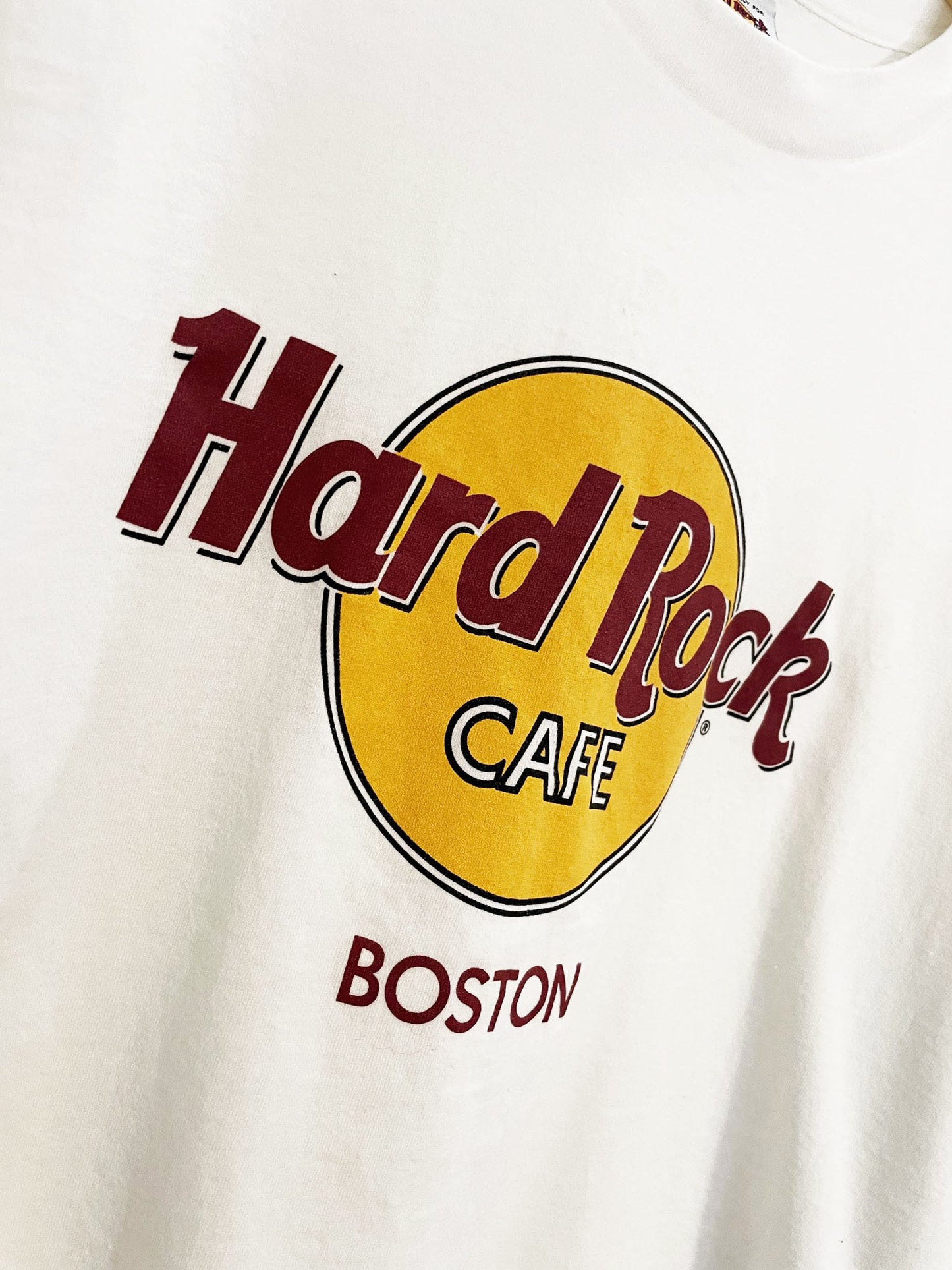vintage hard rock cafe boston boxy crop tee | made in usa