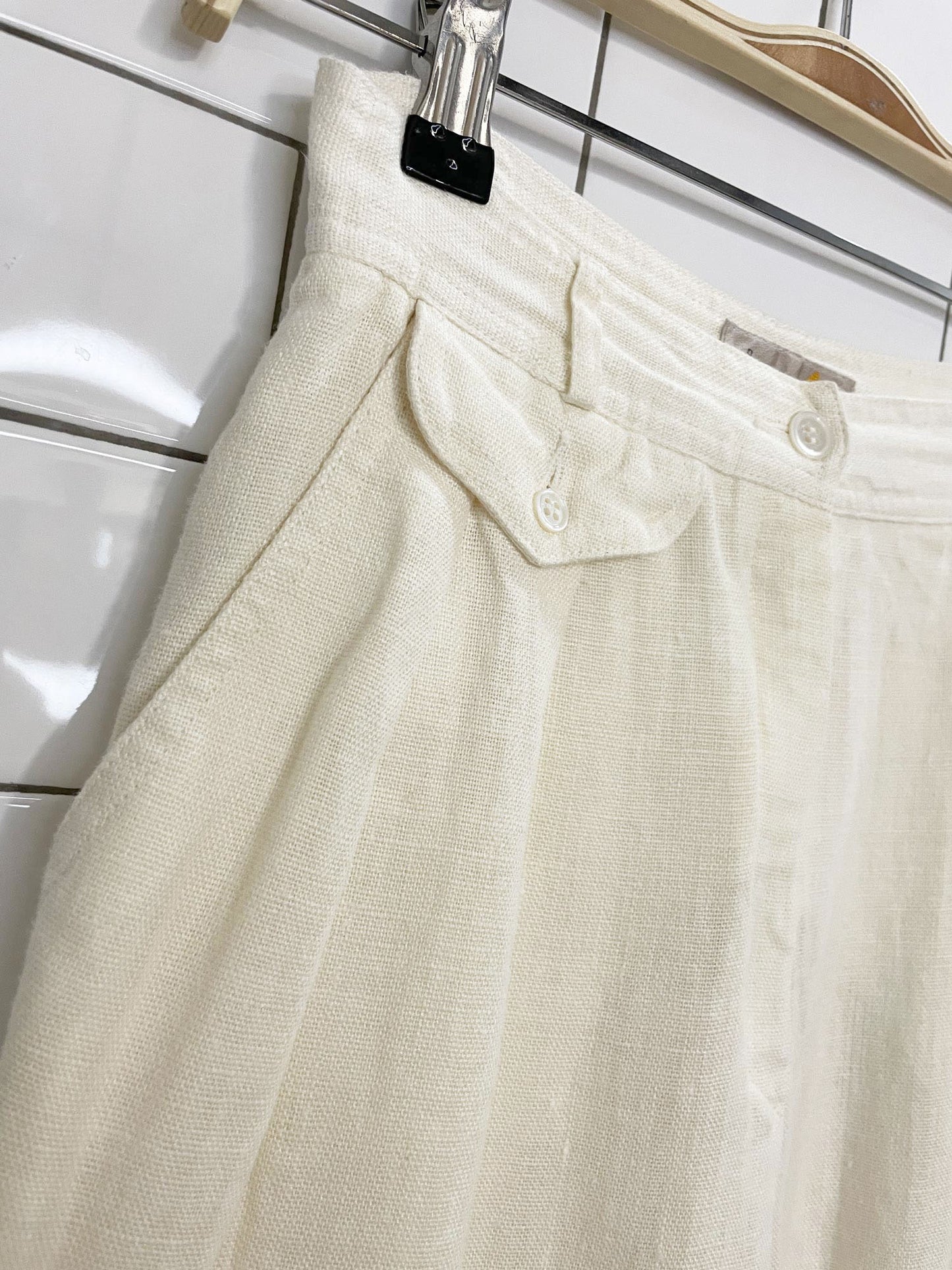 vintage liz claiborne 100% linen pleated pants