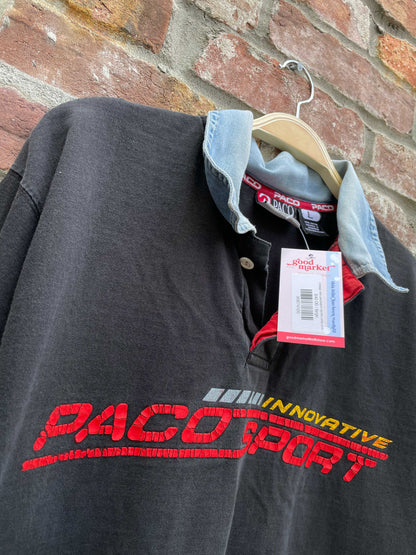 vintage 90s pacosport denim collar polo