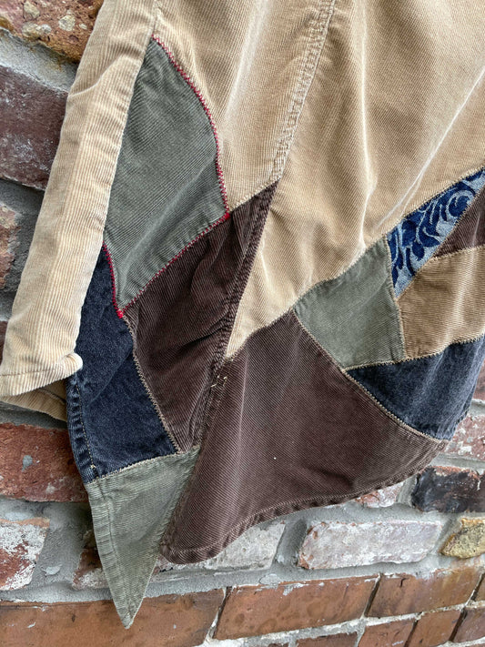 y2 carolina blues patchwork cord skirt