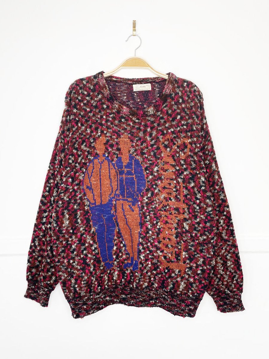 vintage 80s lievre sweetheart cotton - blend knit sweater - good market thrift store