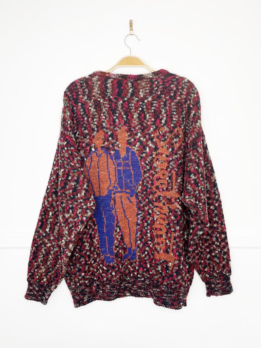 vintage 80s lievre sweetheart cotton - blend knit sweater - good market thrift store