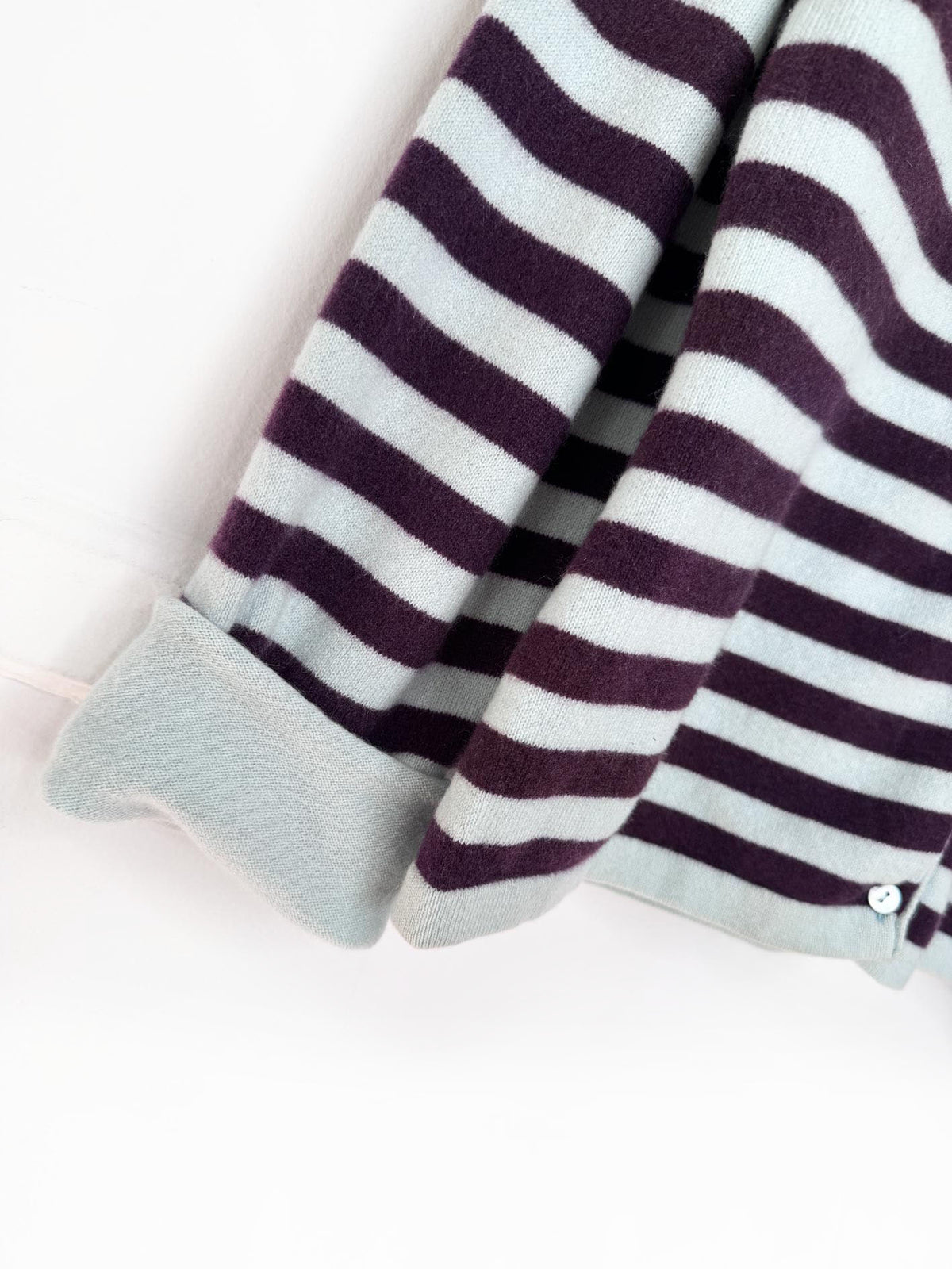 katia serafini 100% cashmere knit striped cardigan sweater