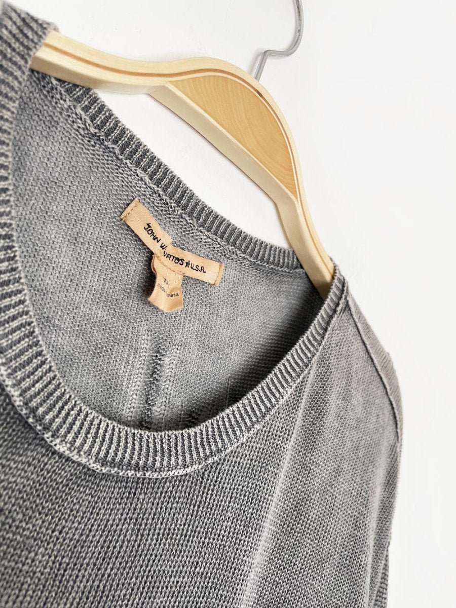 rework x john varvatos linen cable knit boxy sweater - good market thrift store