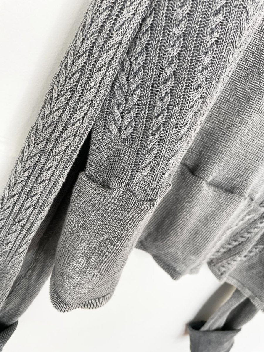 rework x john varvatos linen cable knit boxy sweater - good market thrift store