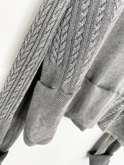 rework x john varvatos linen cable knit boxy sweater - good market thrift store