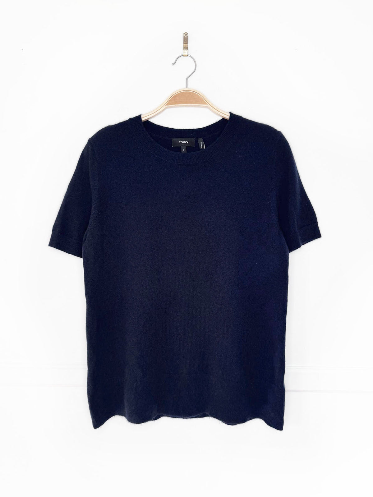 theory 100% cashmere knit short sleeve sweater top