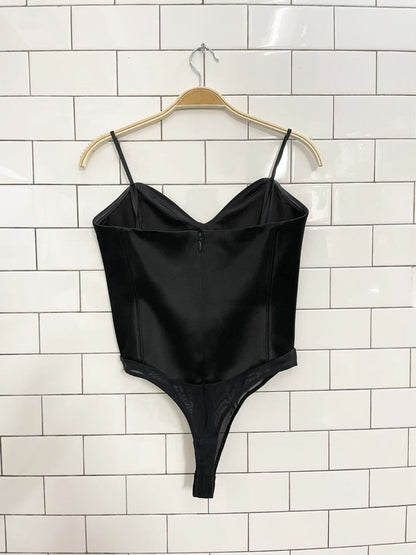 ten by babaton satin bustier top bodysuit - good market thrift store