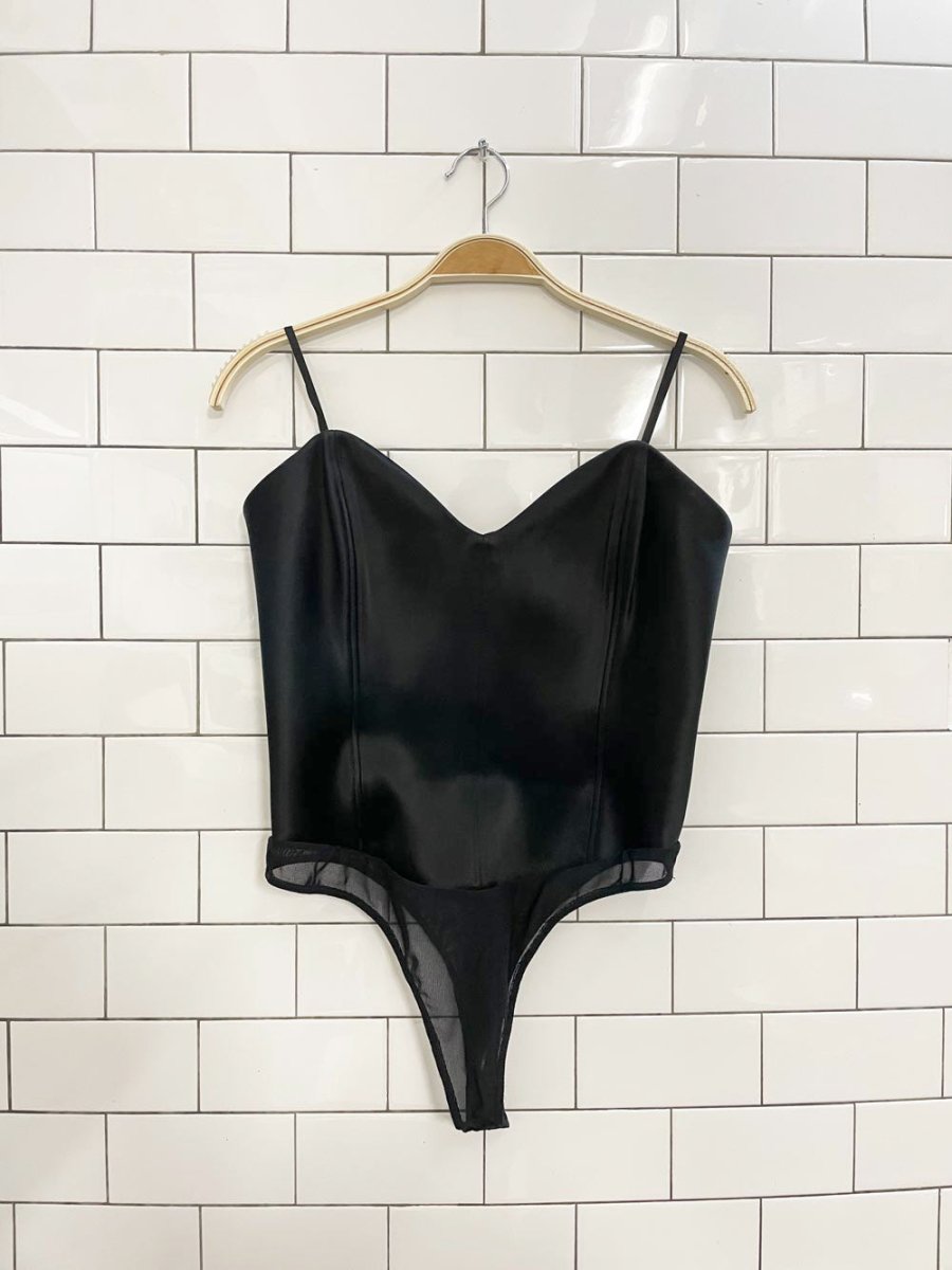 ten by babaton satin bustier top bodysuit - good market thrift store