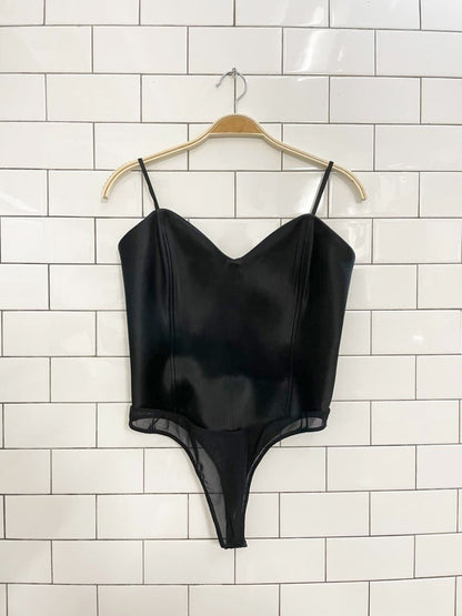 ten by babaton satin bustier top bodysuit - good market thrift store