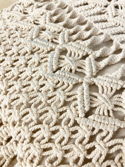 zara boho fringe crochet tote bag w zipper pouch - good market thrift store