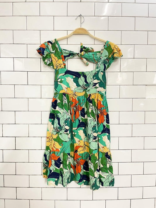 band of the free renata tropical tiered mini dress - good market thrift store