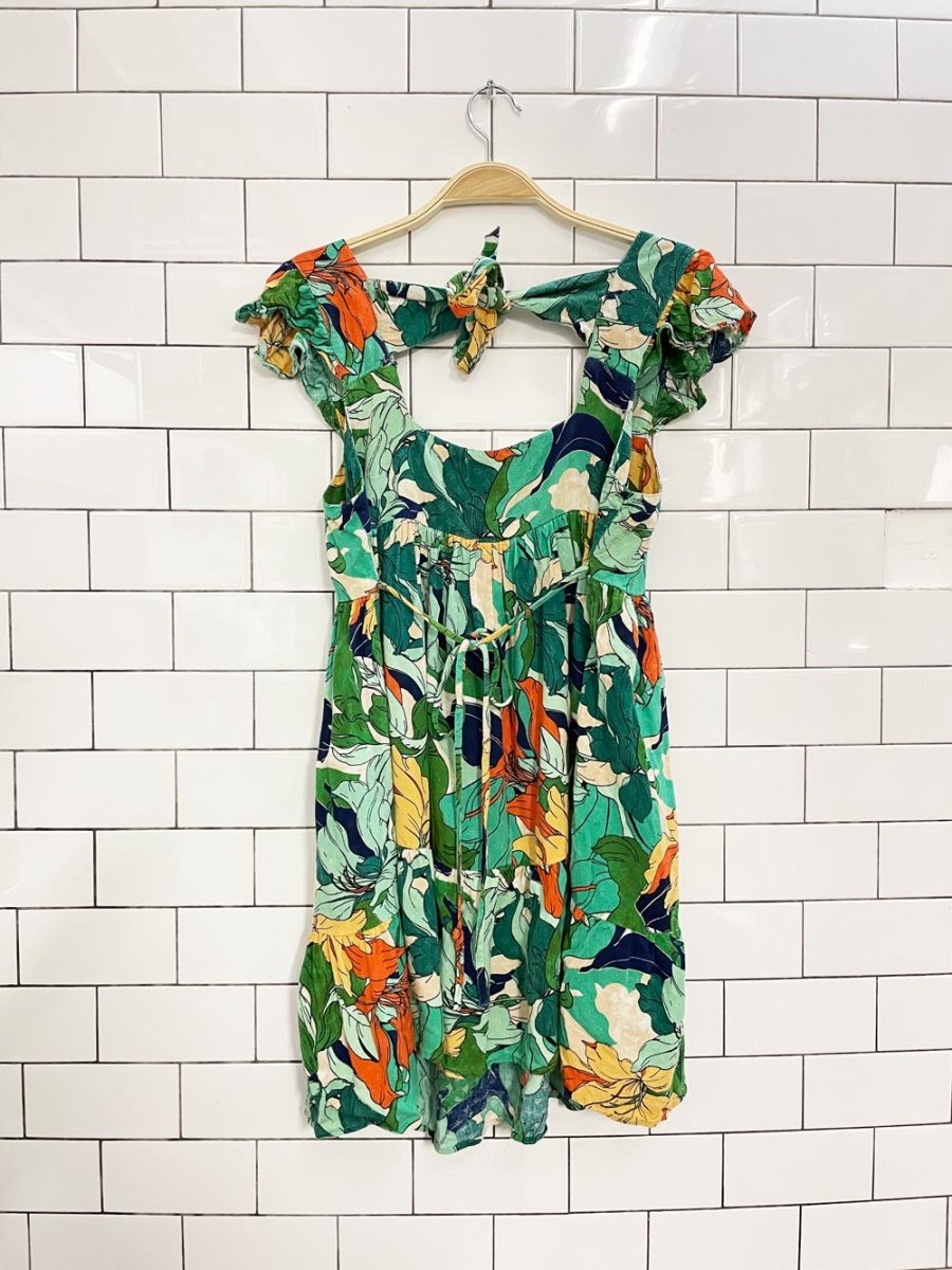 band of the free renata tropical tiered mini dress - good market thrift store