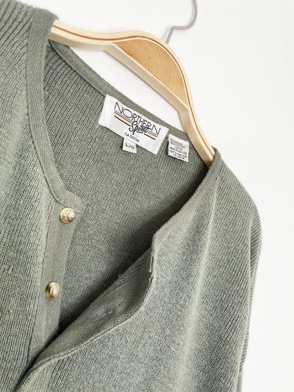 vintage 00s northern spirit ramie - cotton 1/4 button sweater - good market thrift store