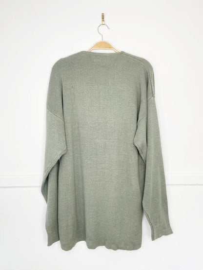 vintage 00s northern spirit ramie - cotton 1/4 button sweater - good market thrift store