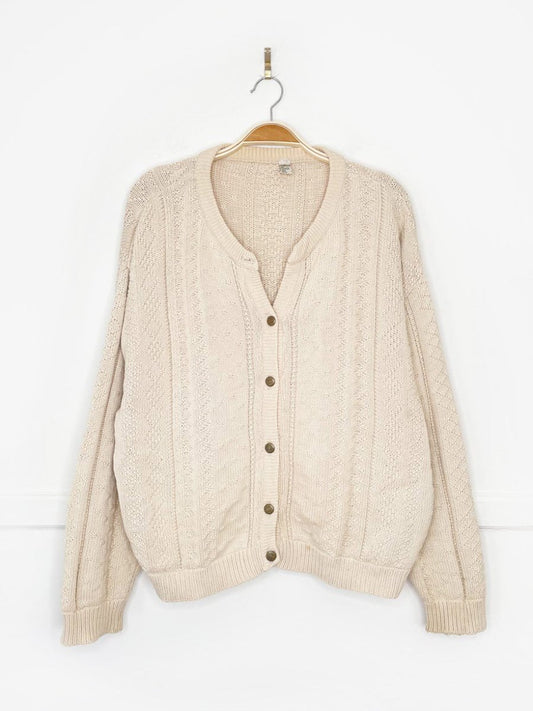 vintage cotton textured knit cottage cardigan - good market thrift store