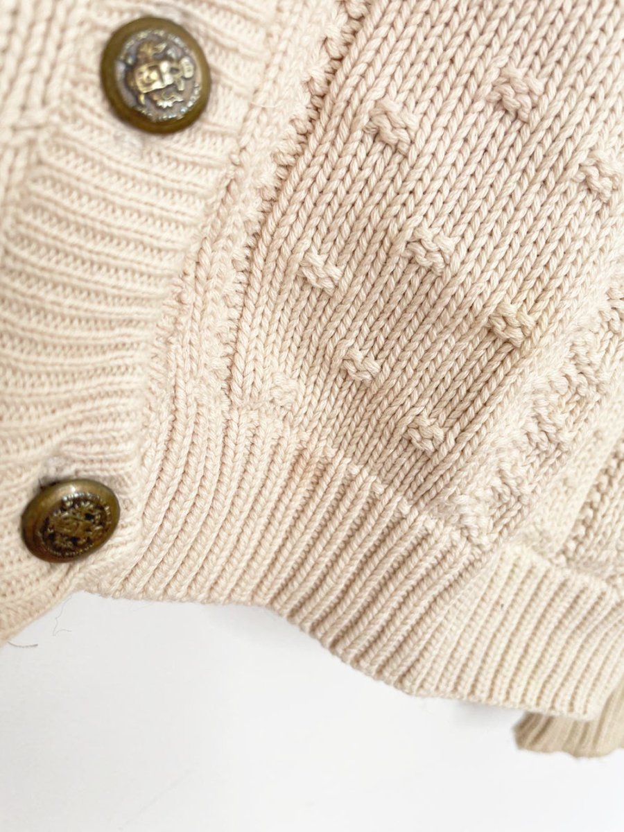 vintage cotton textured knit cottage cardigan - good market thrift store