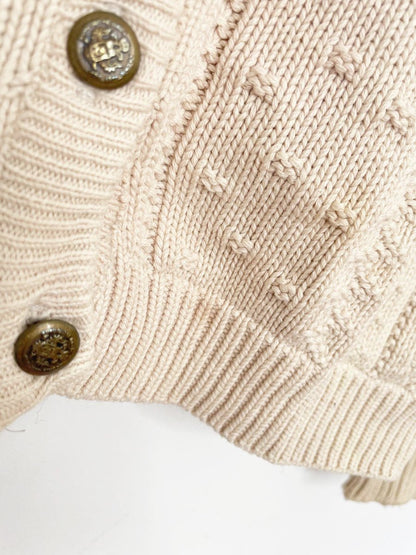 vintage cotton textured knit cottage cardigan - good market thrift store