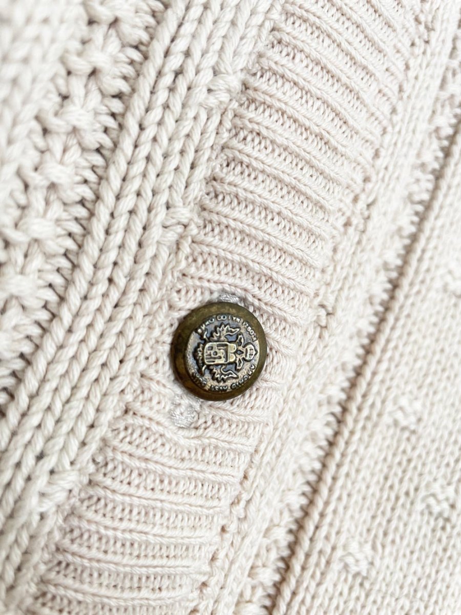 vintage cotton textured knit cottage cardigan - good market thrift store