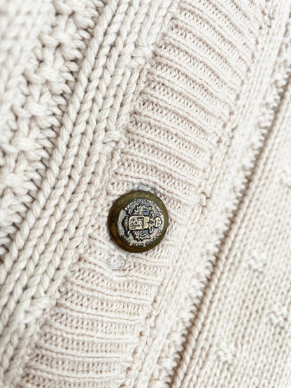 vintage cotton textured knit cottage cardigan - good market thrift store