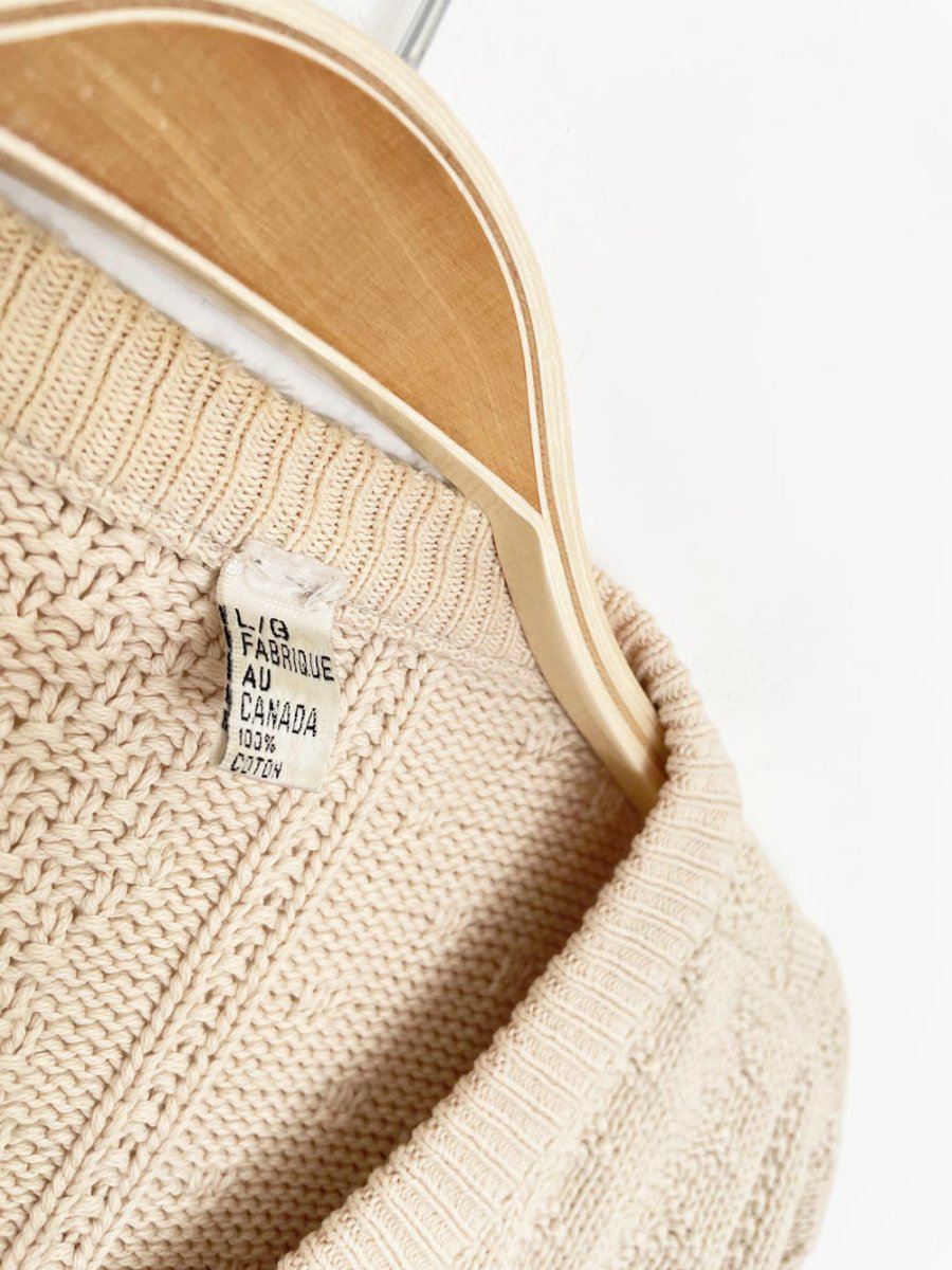 vintage cotton textured knit cottage cardigan - good market thrift store