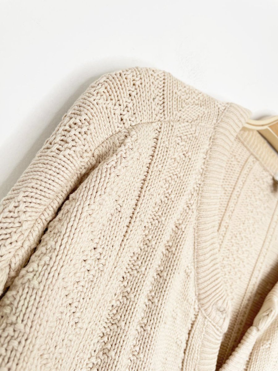 vintage cotton textured knit cottage cardigan - good market thrift store