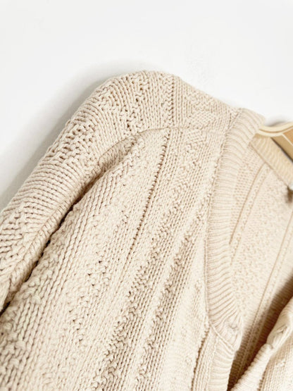 vintage cotton textured knit cottage cardigan - good market thrift store