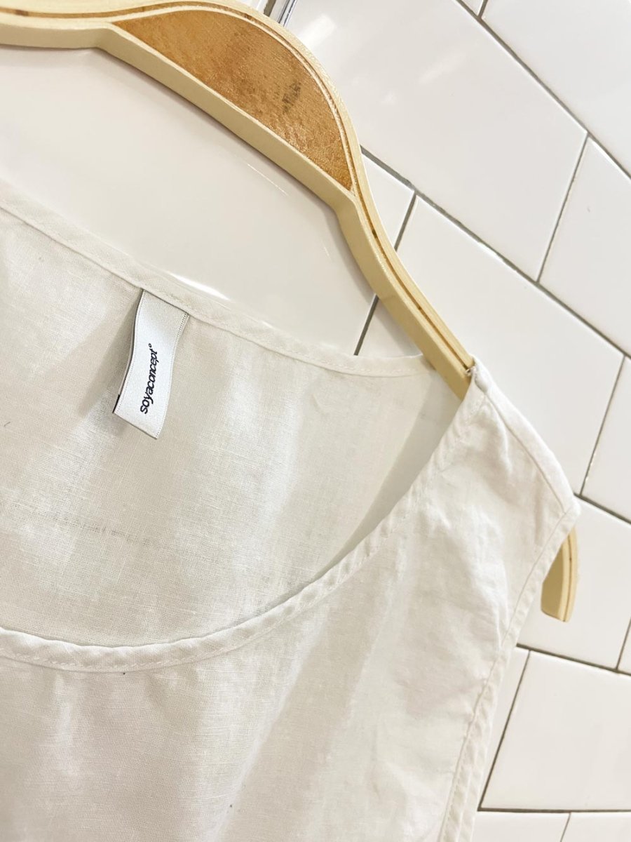 soya concept linen - blend drawstring side tank - good market thrift store