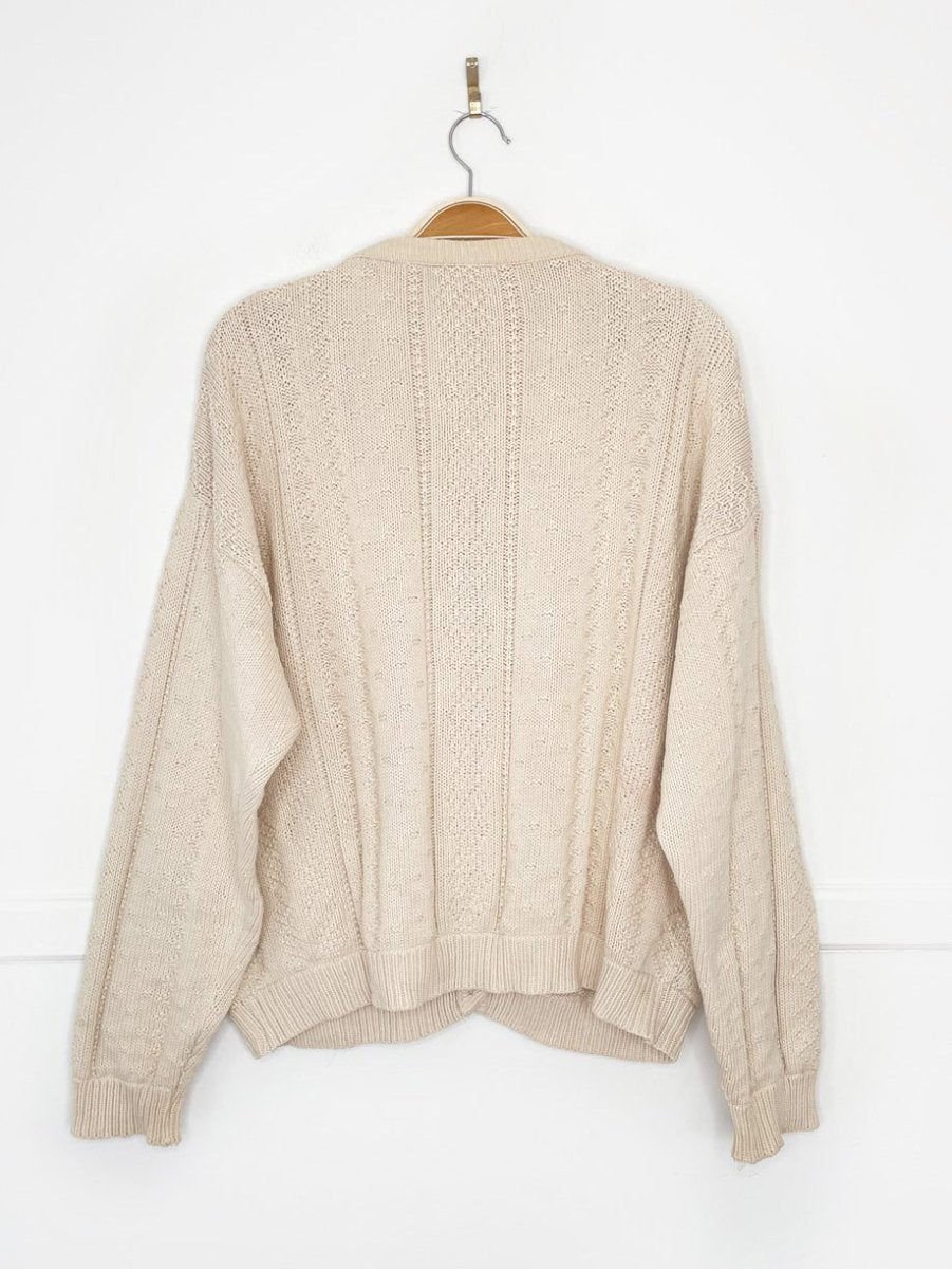 vintage cotton textured knit cottage cardigan - good market thrift store