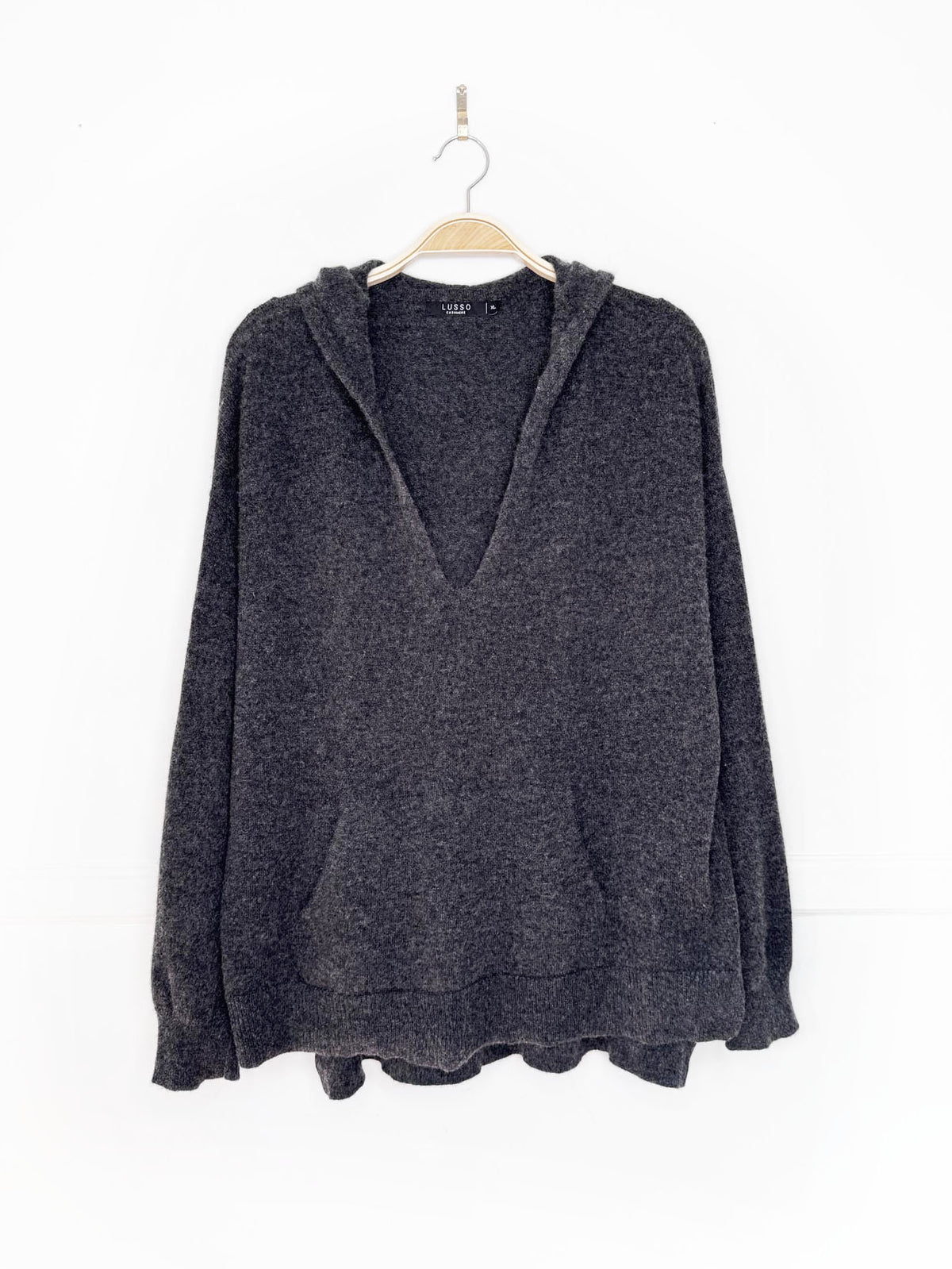 lusso 100% cashmere knit hooded sweater