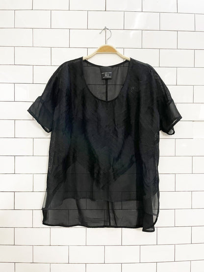 zara oversized chiffon short sleeve shirt - good market thrift store