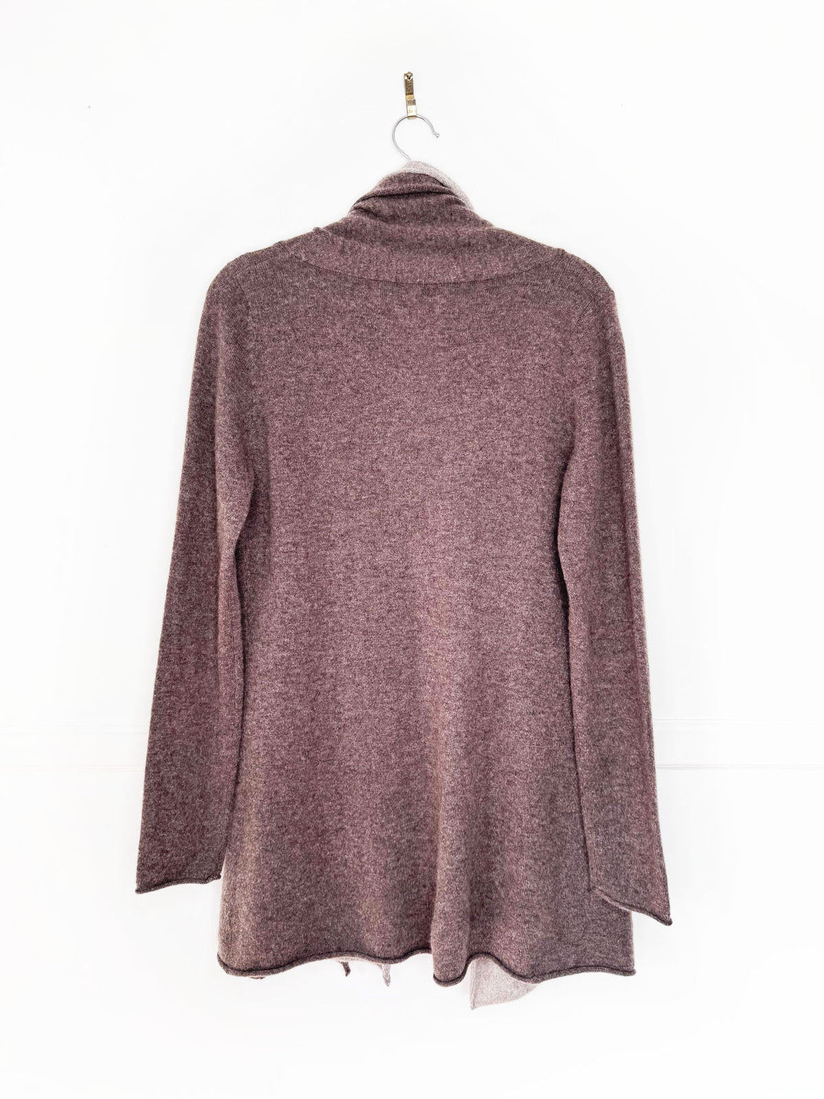 neiman marcus 100% cashmere knit layered open cardigan sweater