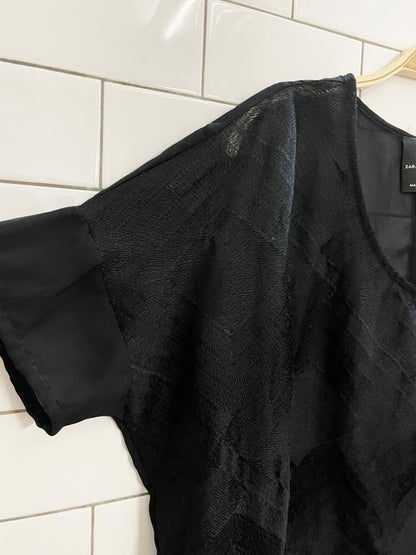 zara oversized chiffon short sleeve shirt - good market thrift store