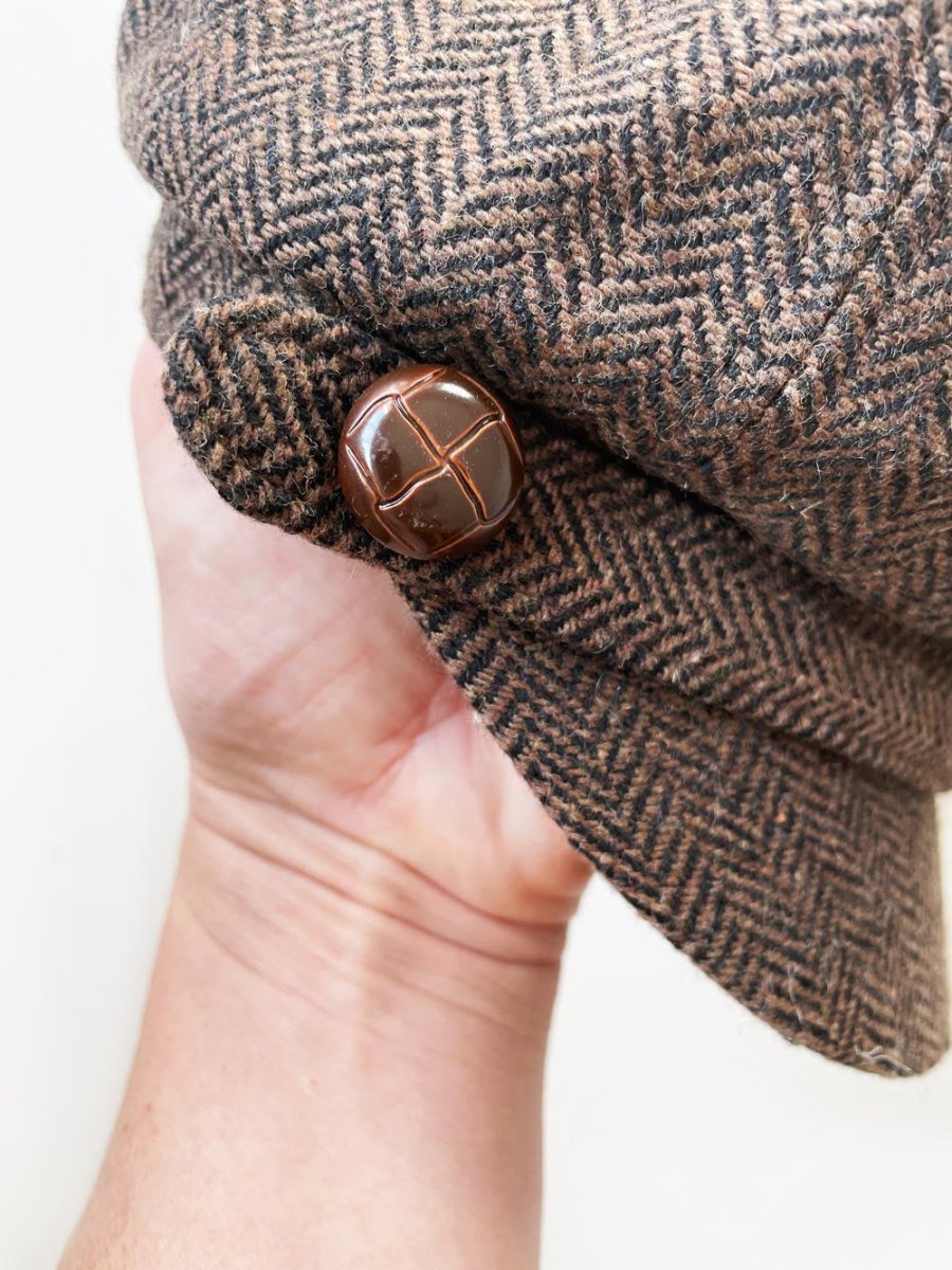 y2k delux wool - blend tweed newsboy cap - good market thrift store