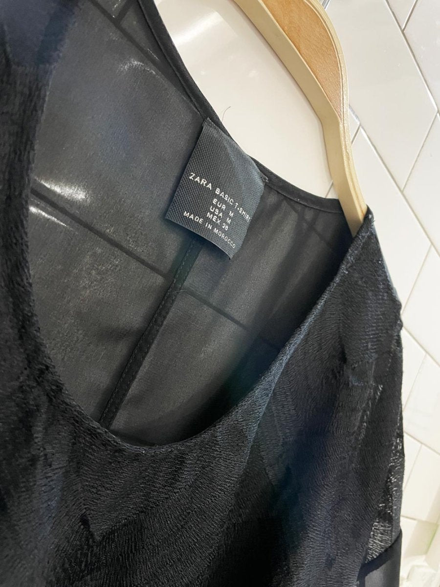 zara oversized chiffon short sleeve shirt - good market thrift store