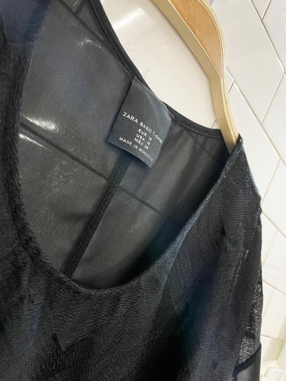 zara oversized chiffon short sleeve shirt - good market thrift store