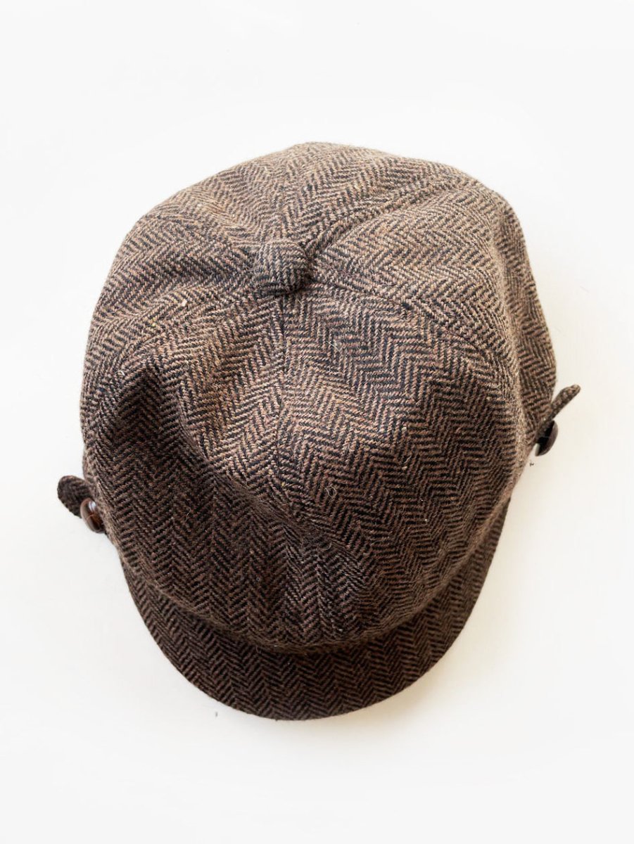 y2k delux wool - blend tweed newsboy cap - good market thrift store