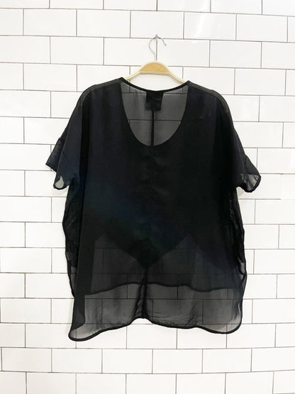 zara oversized chiffon short sleeve shirt - good market thrift store