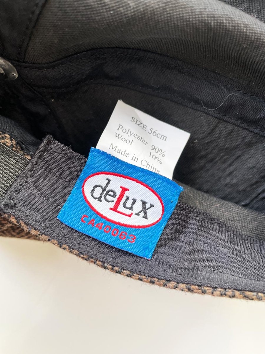 y2k delux wool - blend tweed newsboy cap - good market thrift store