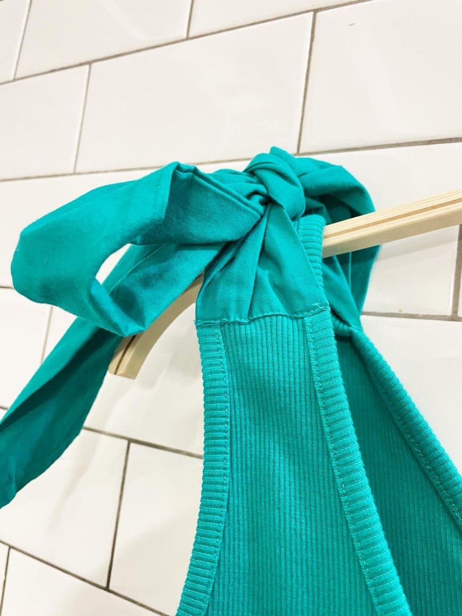 maeve kelly ribbed tie bow shoulder tank - good market thrift store