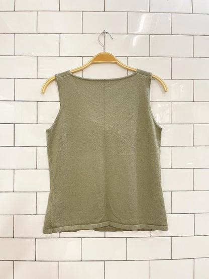 y2k reitmans ruched tie front knit tank - good market thrift store