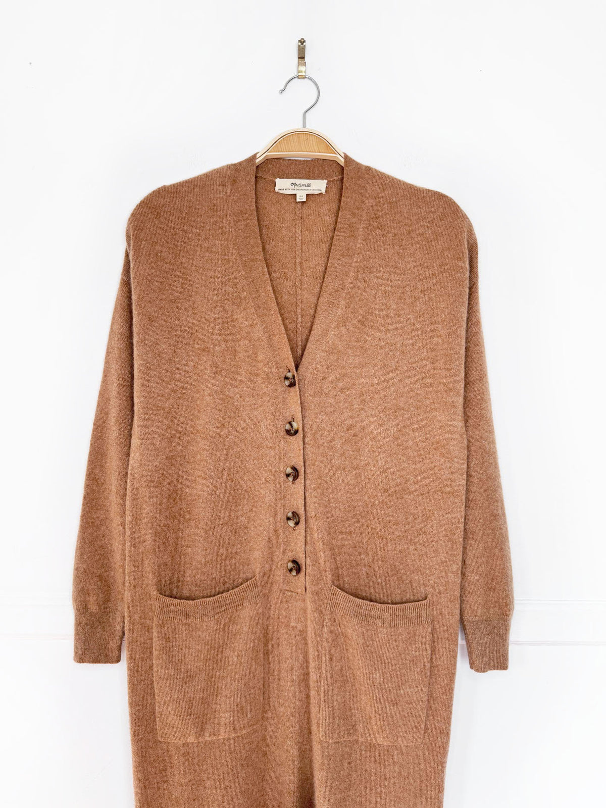 madewell 100% cashmere knit 1/2 button jumpsuit | sustainable fibre alliance