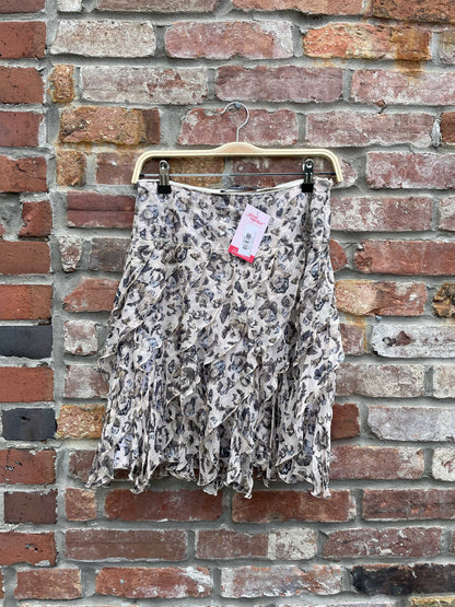 marc cain silk butterfly ruffles mini skirt