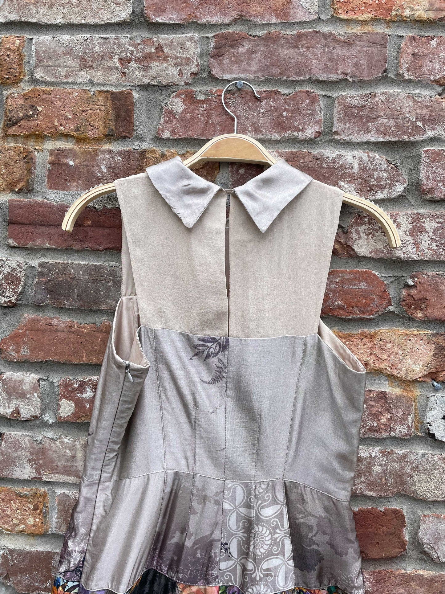 anthro d collection high neck floral silk dress