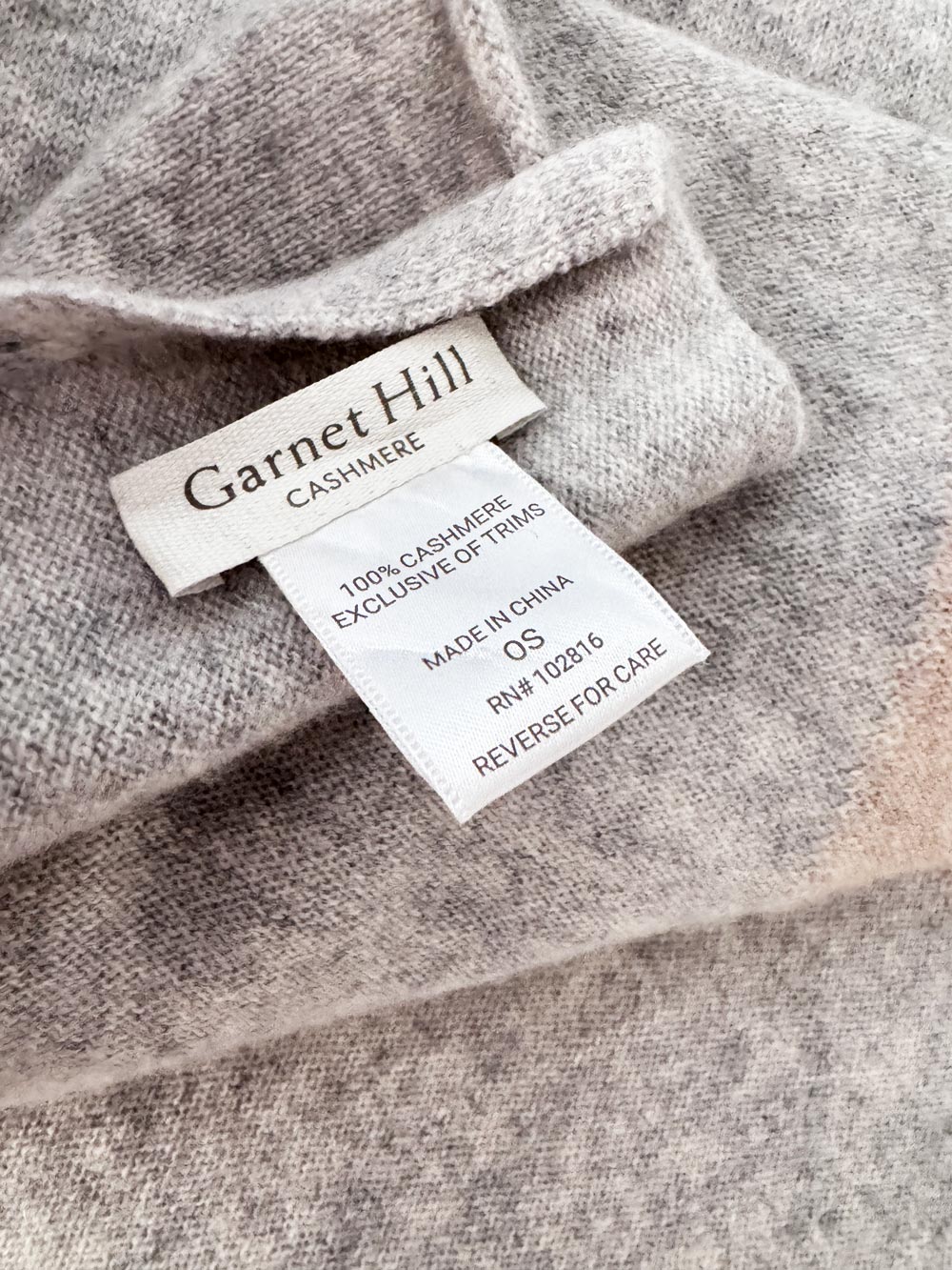 garnet hill 100% cashmere knit wrap